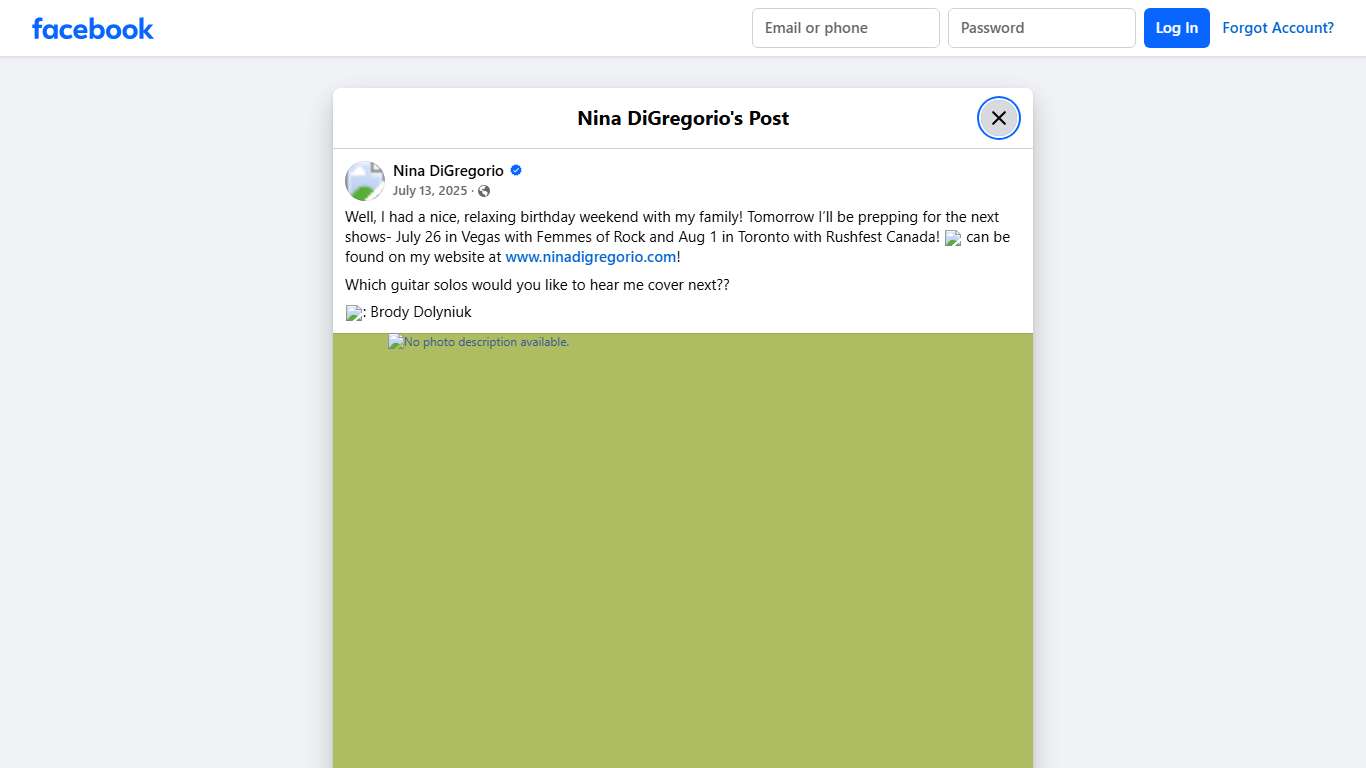 Nina DiGregorio - Well, I had a nice, relaxing birthday... | Facebook