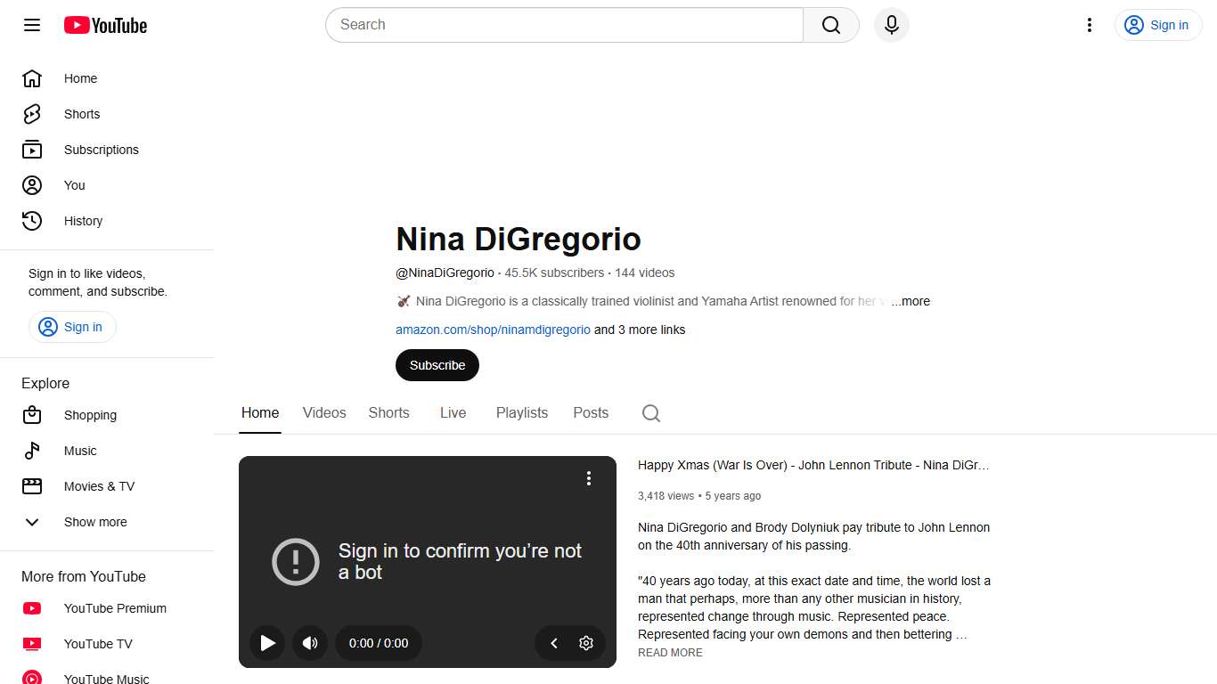 Nina DiGregorio - YouTube